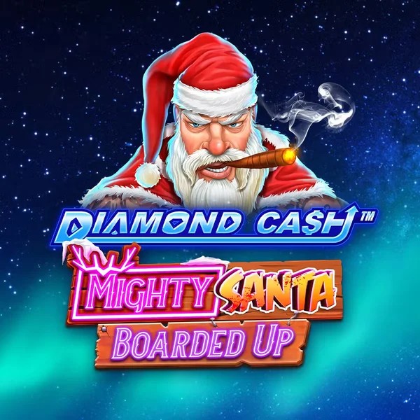 Slots logo of Diamond Cash Mighty Santa Boarded Up from Greentube at DublinBet Casino